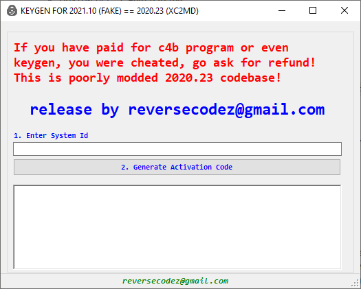 Окно активатора. Вставьте System ID и сгенерируйте код.