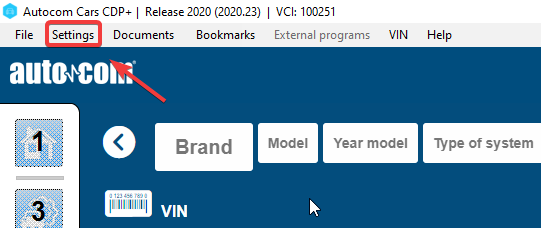 Пункт Language в меню настроек программы.
